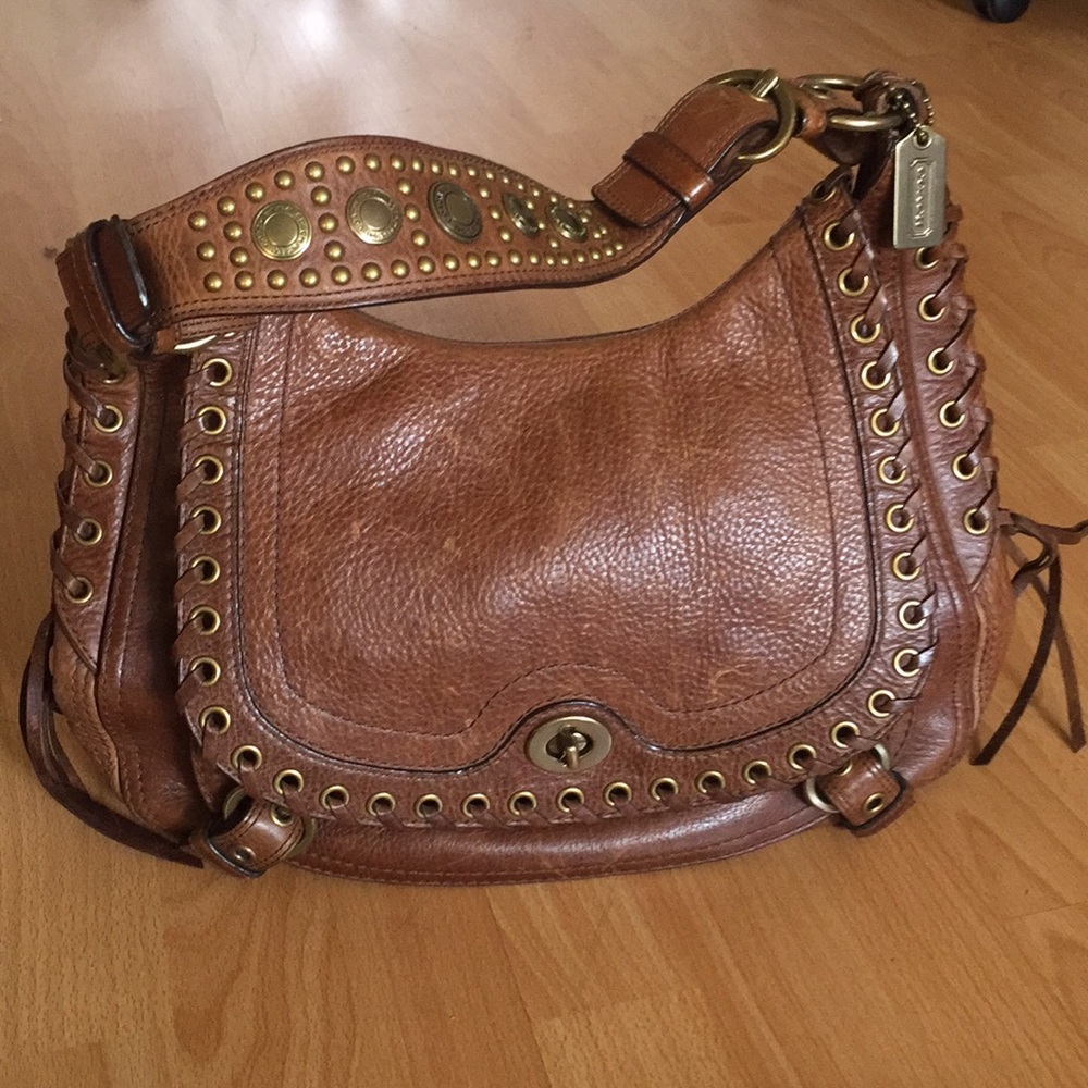 Coach Laced Studded Hobo Bag